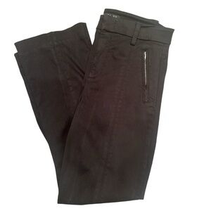 Level 99 Black Pants Zipper Accent  Flare Leg Casual Stretchy Comfy Grunge Sz 27